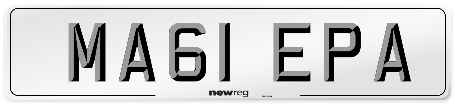 MA61 EPA Number Plate from New Reg